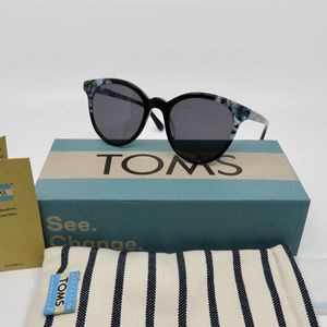 Toms Aaryn New 10016131 Blue/Dark Grey Butterfly Sunglasses.
